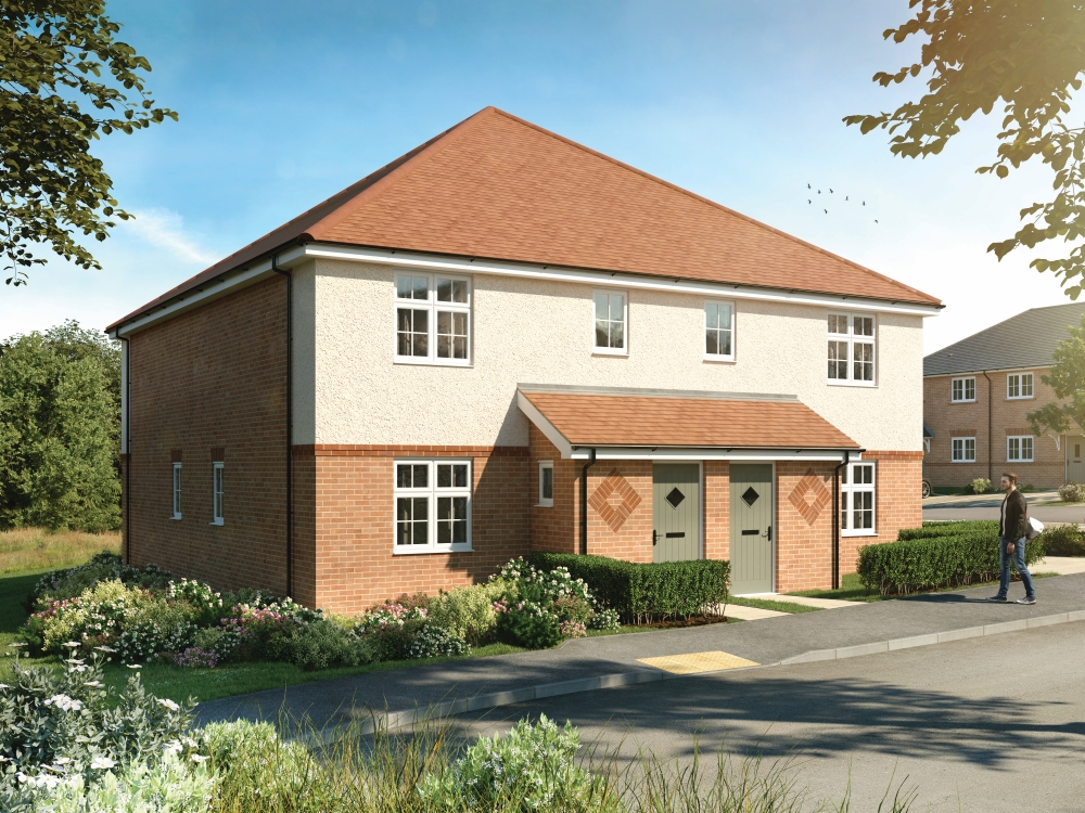 External CGI of the Bromsgrove, a block of 1 bed homes