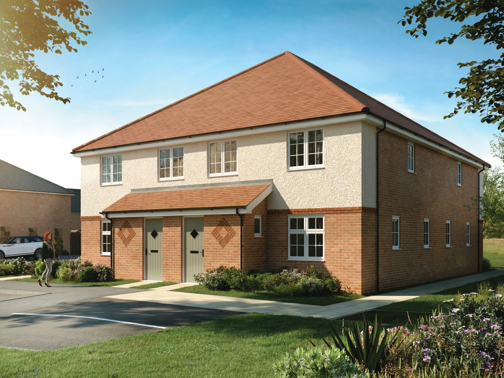 External CGI of the Bromsgrove, a block of 2 bedroom homes