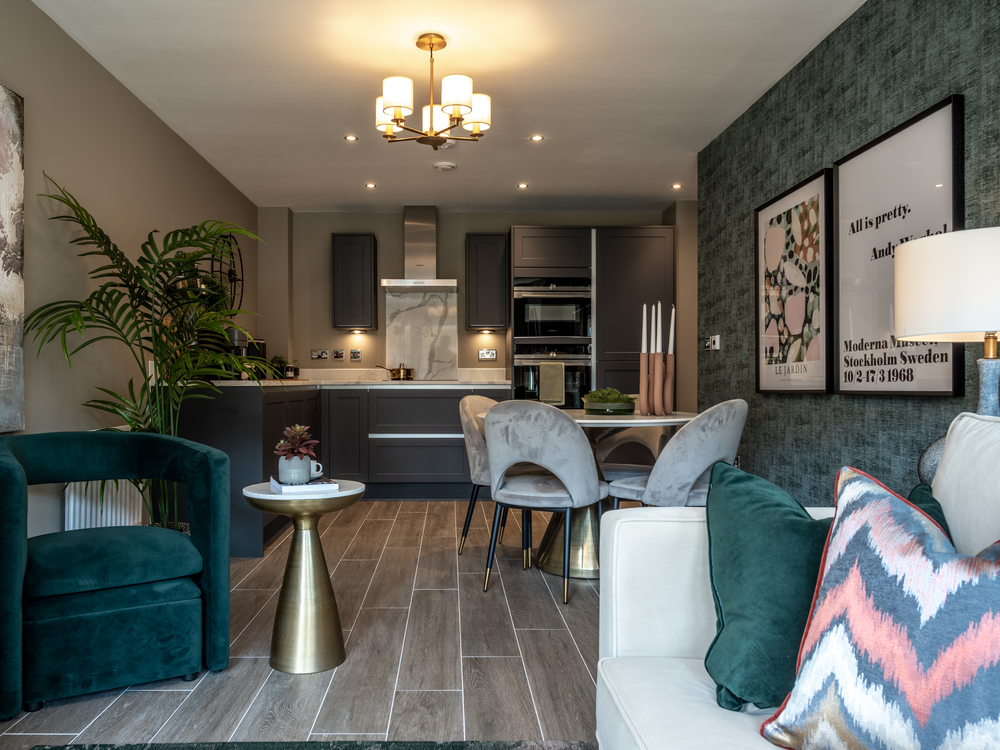 Living dining kitchen of a Redrow apartment