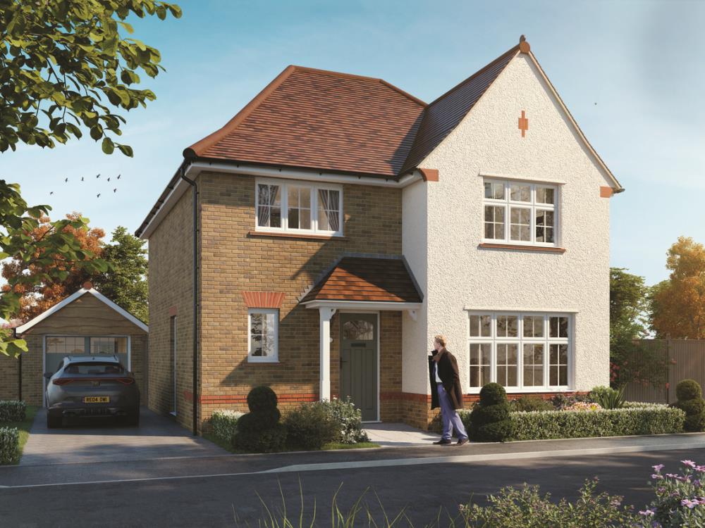 External CGI with render finish of the Cambridge, a 4 bedroom house