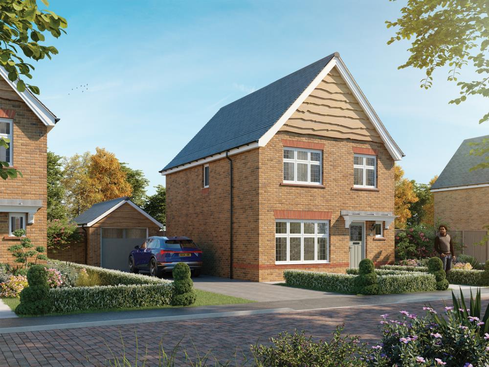 External CGI in brick of the Warwick, a 3 bedroom house