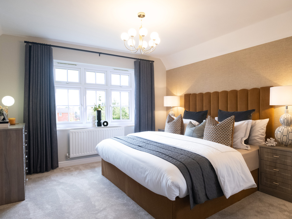 Main bedroom of the Cambridge, a 4 bedroom detached house