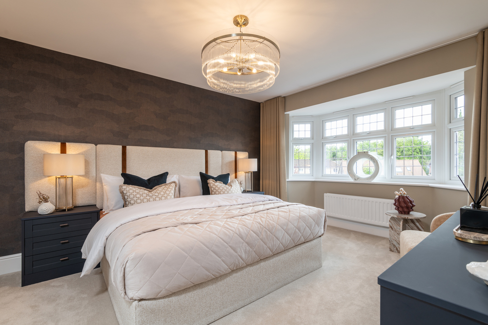 Primary bedroom of The Henley at Willow Park