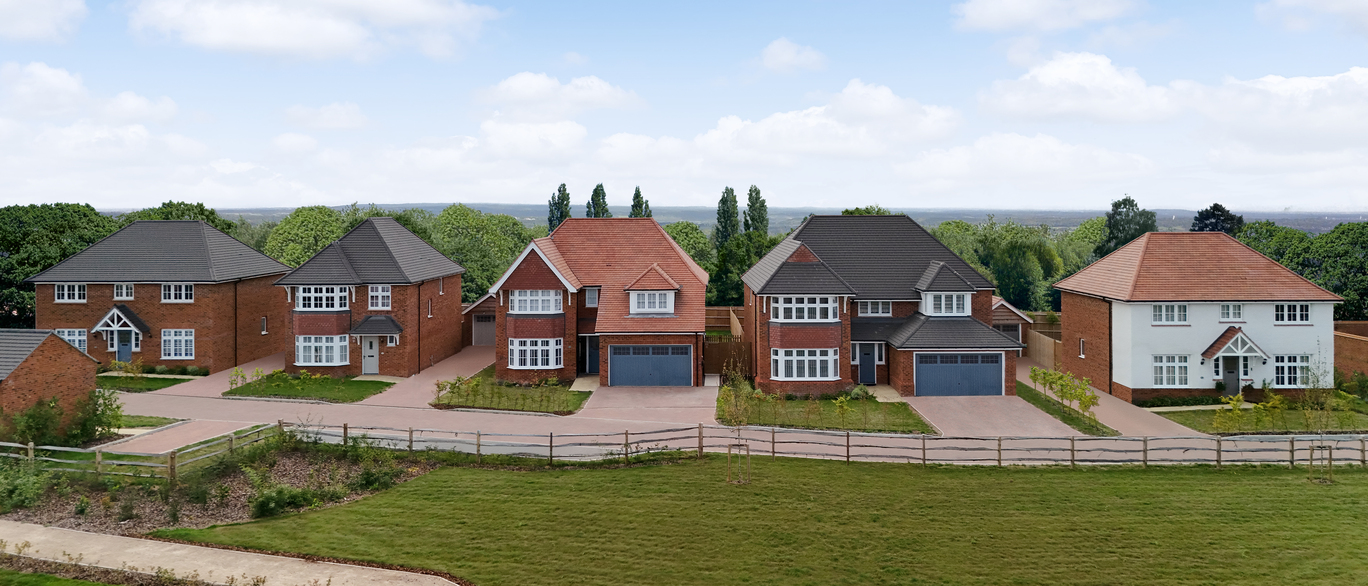 Redrow street scene of detached homes at Hamlet Park