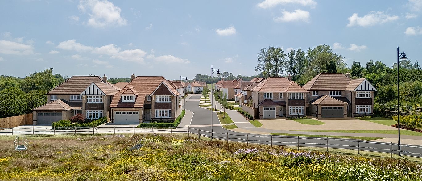 Preston Fields Street Scene with open green spaces