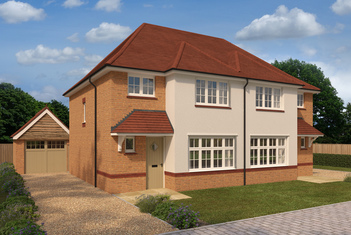 External image of a Redrow 3 bedroom semi detached Ludlow house type in half brick half render