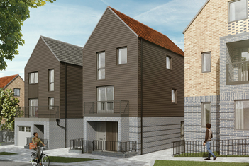 External CGI of the 4 bedroom 3 storey detached townhouse at Ebbsfleet; The Alkham