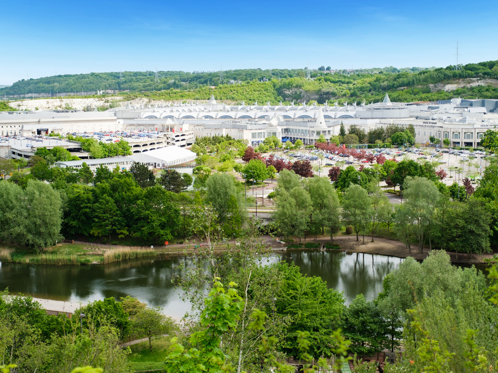 Drone image showing the nearby Bluewater shopping centre