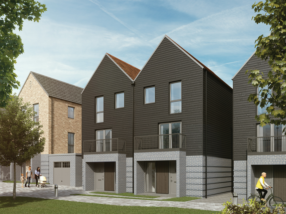 External CGI of the 3 storey Brenzett home at The Lakes