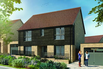 External CGI of the Hepworth house type at The Lakes in Ebbsfleet