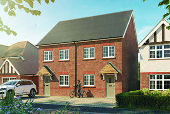 Redrow external image of the 3 bedroom Stamford brick semi-detached home
