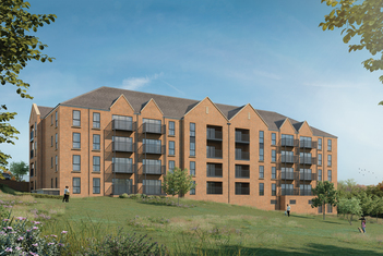 External CGI of York House apartment block at The Mill in Maidstone