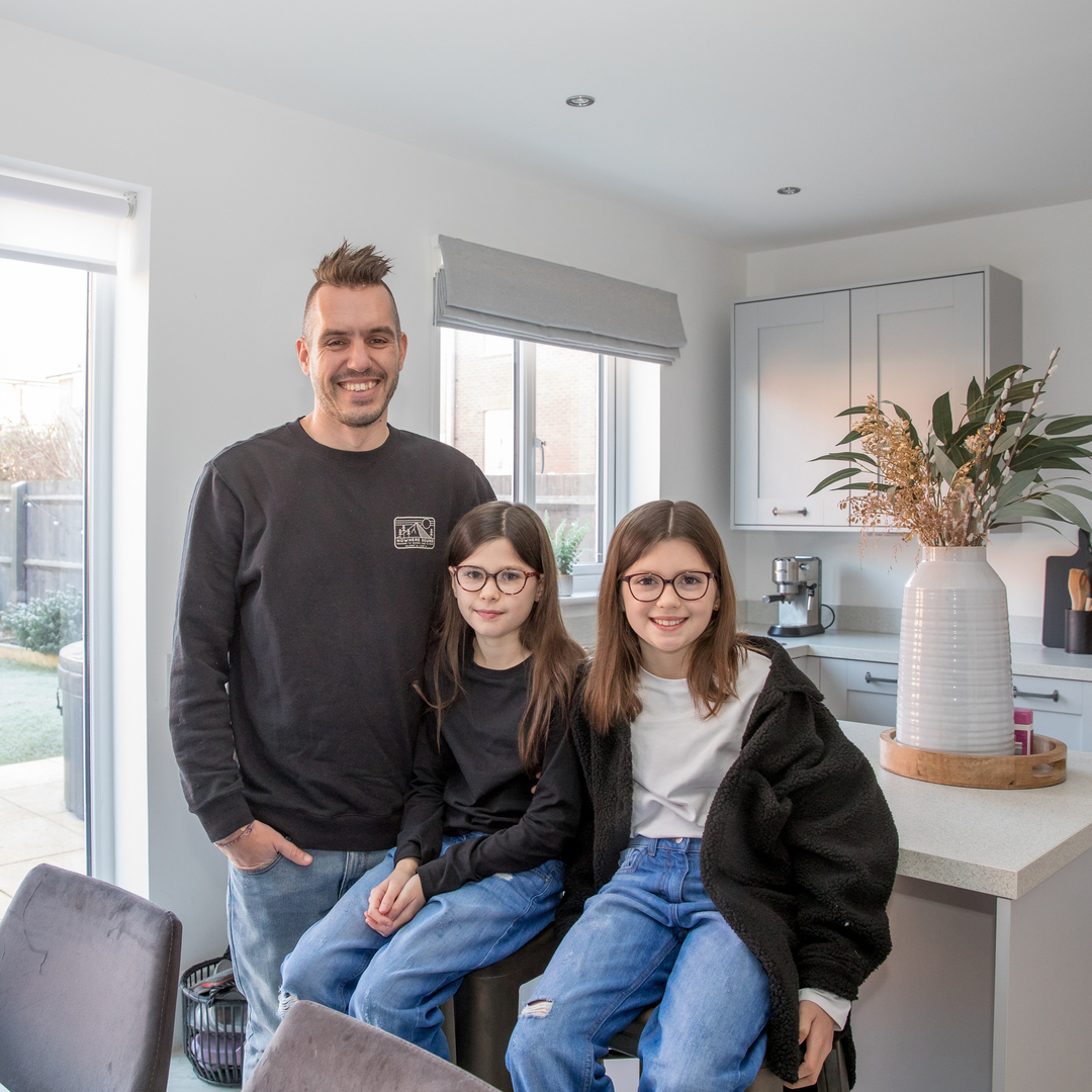 Dan & family in their new Sunningdale home