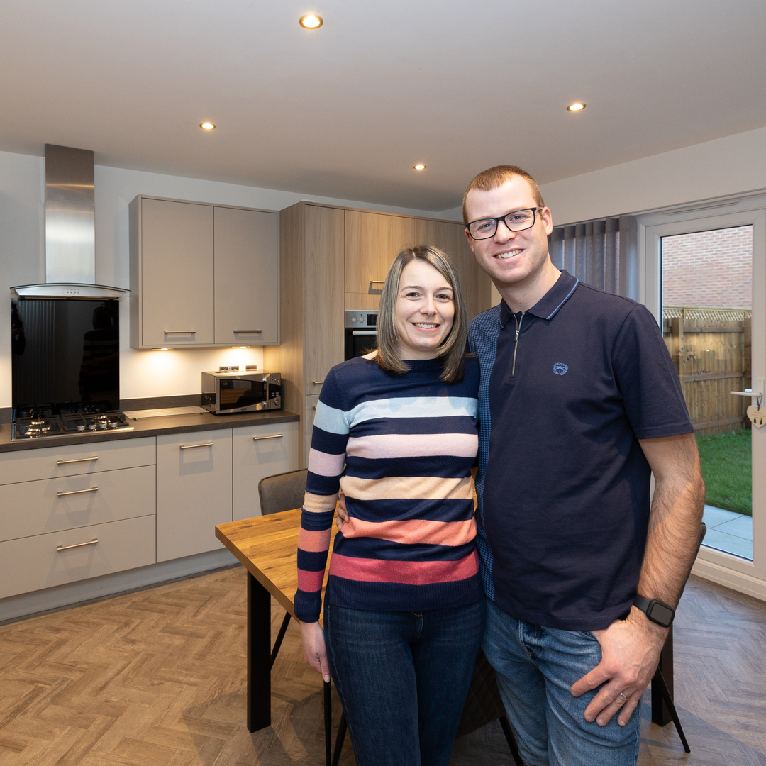 Josh & Natasha in their new kitchen