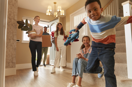 Family moving into their new Redrow home