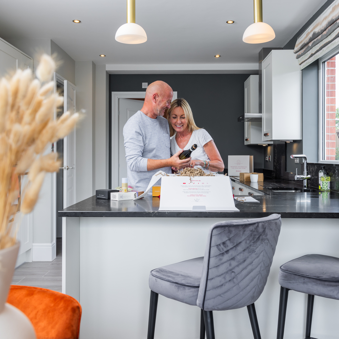 Couple receive welcome package in their new home