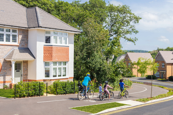 Family riding bikes in Churchlands