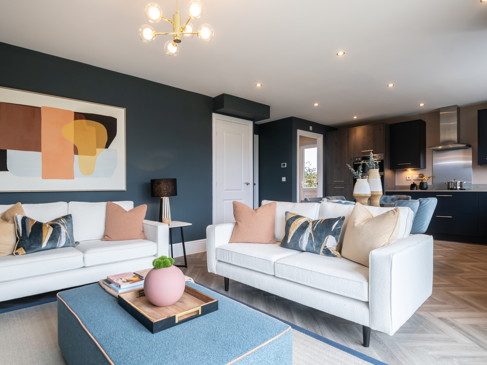 The kitchen dining family area in The Leamington Lifestyle house