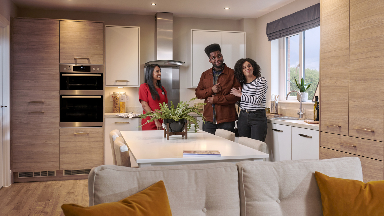 Couple looking at new home