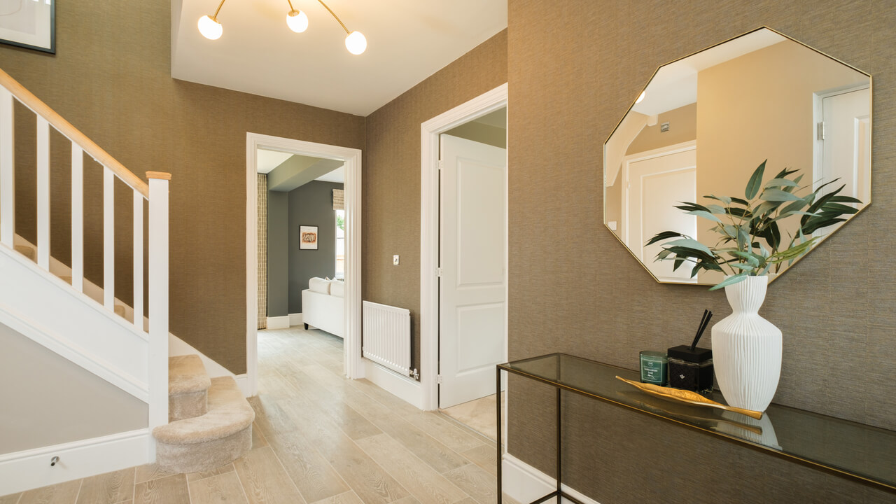A new Redrow Home interior with staircase