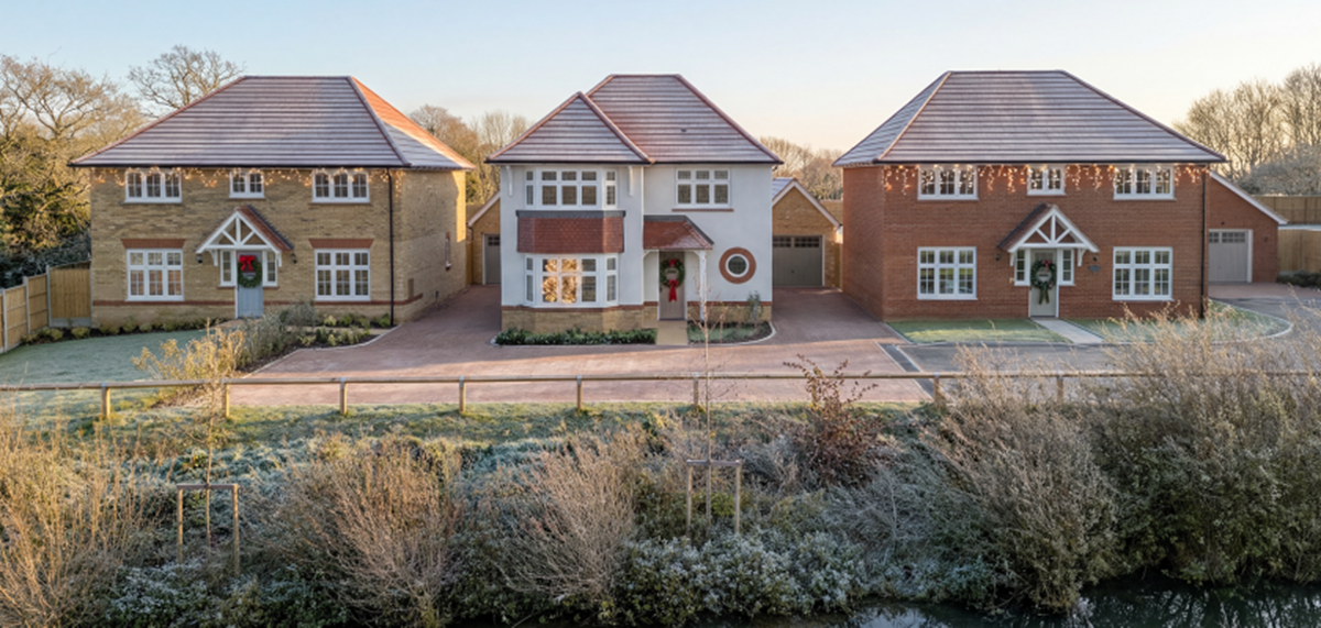 Redrow street scene in winter