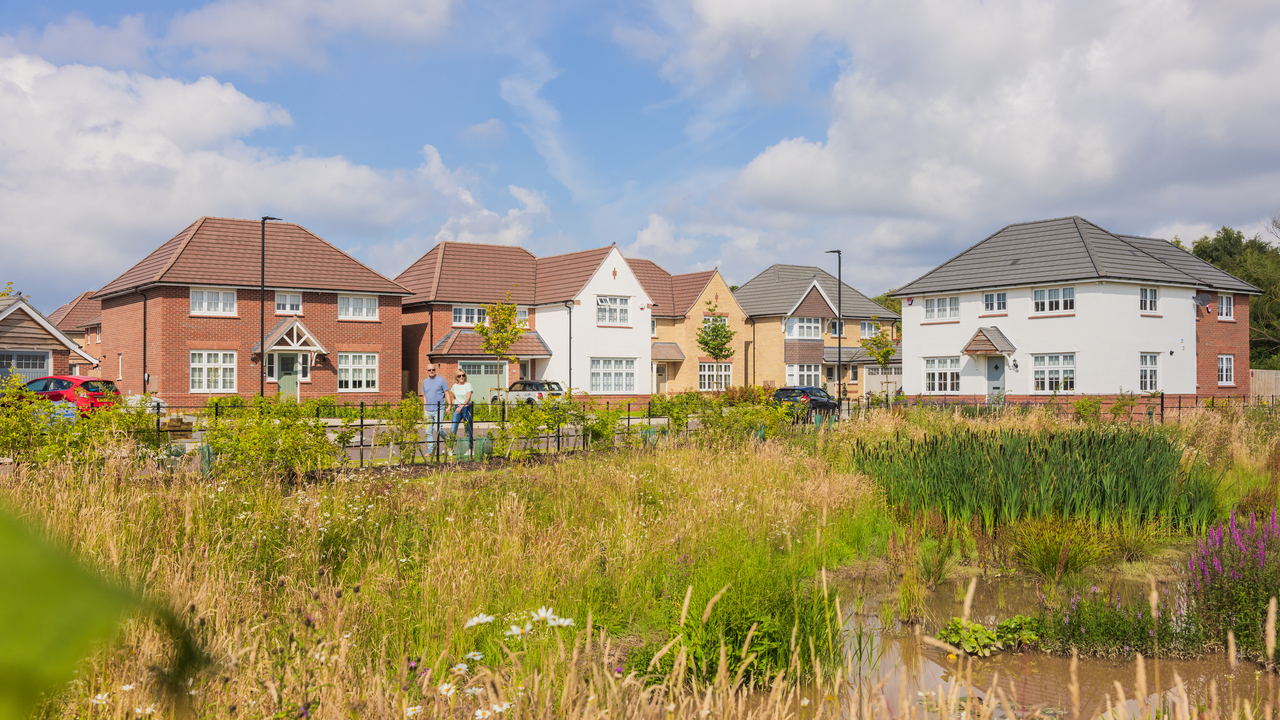 Redrow homes overlooking green space