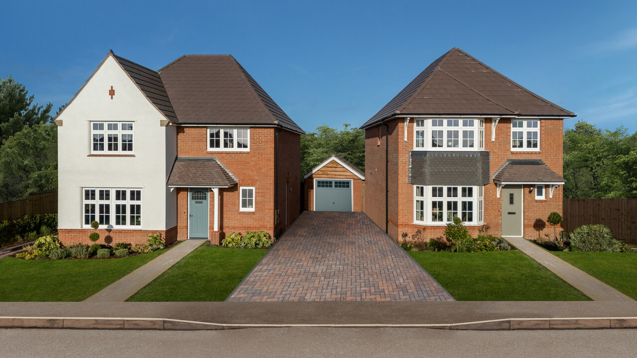 Street scene of two houses built by Rerow
