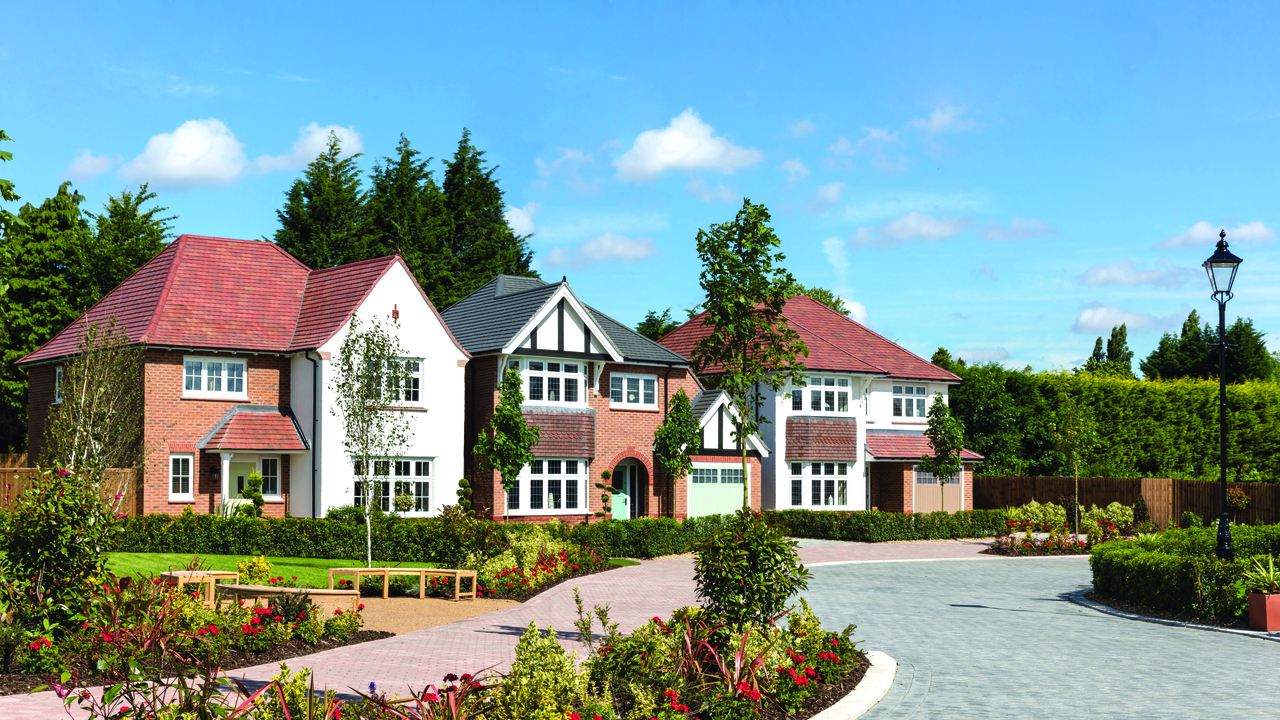 A row of Arts and Crafts style Heritage homes on a tree-lined street