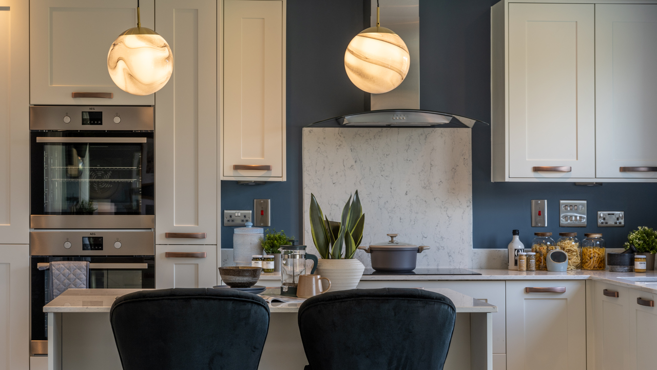 Kitchen with pendant lighting