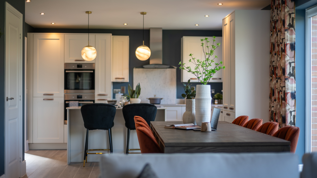 Open plan kitchen and dining area