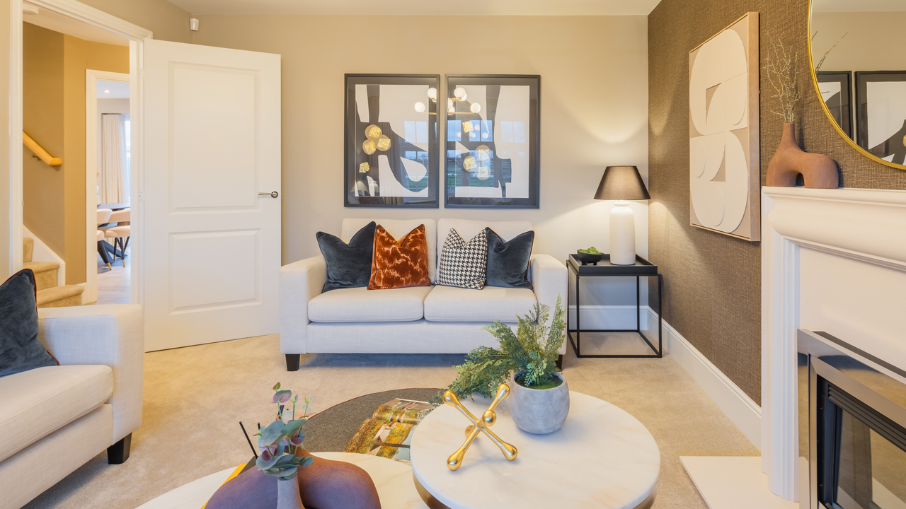 Lounge with bold artworks on the wall