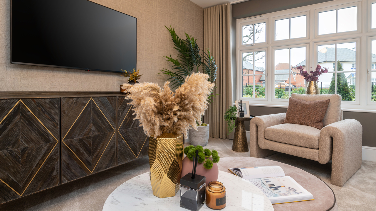 Cosy living room with textured accessories