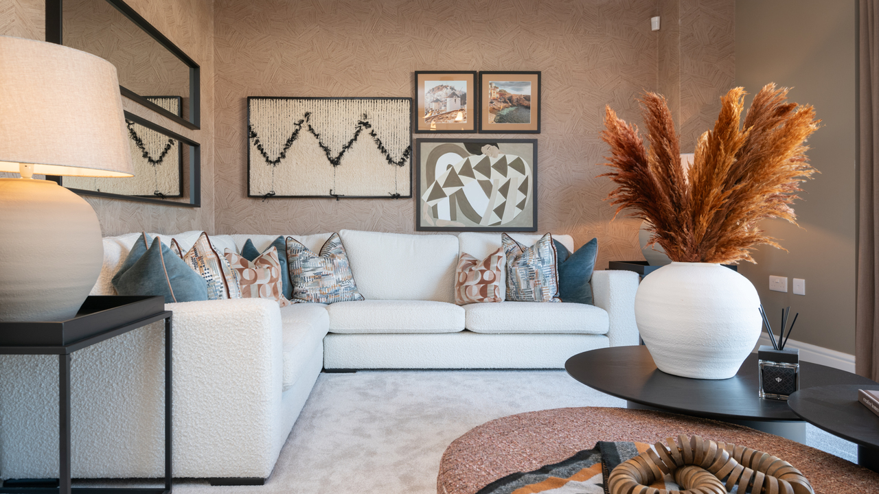 Stylish living area with statement accessories