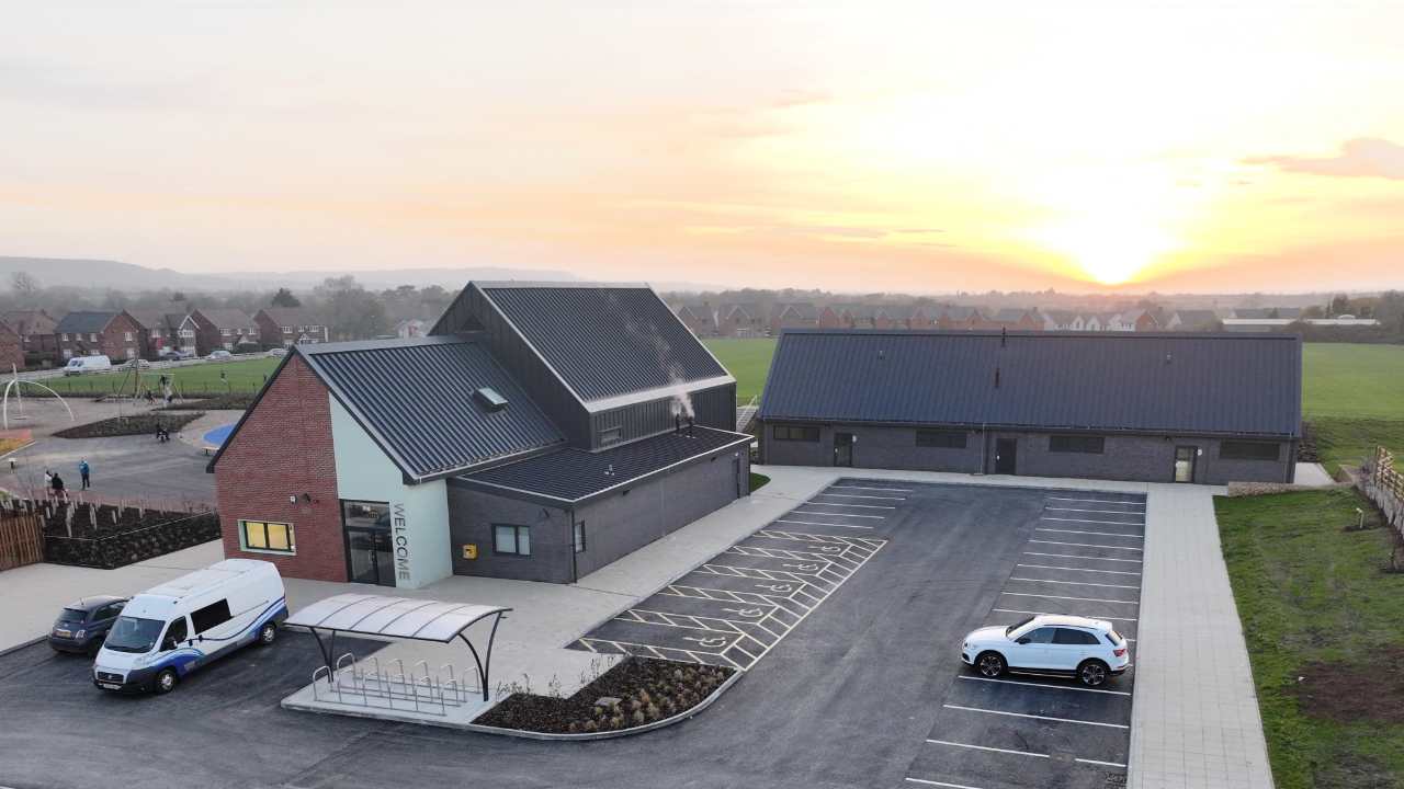 Aerial shot of the Great Oldbury Community Centre