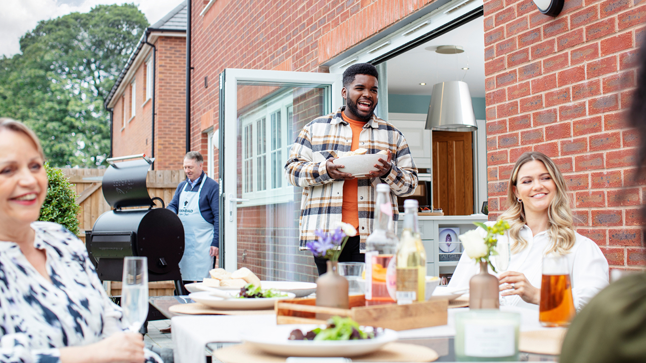 Family BBQ in the garden