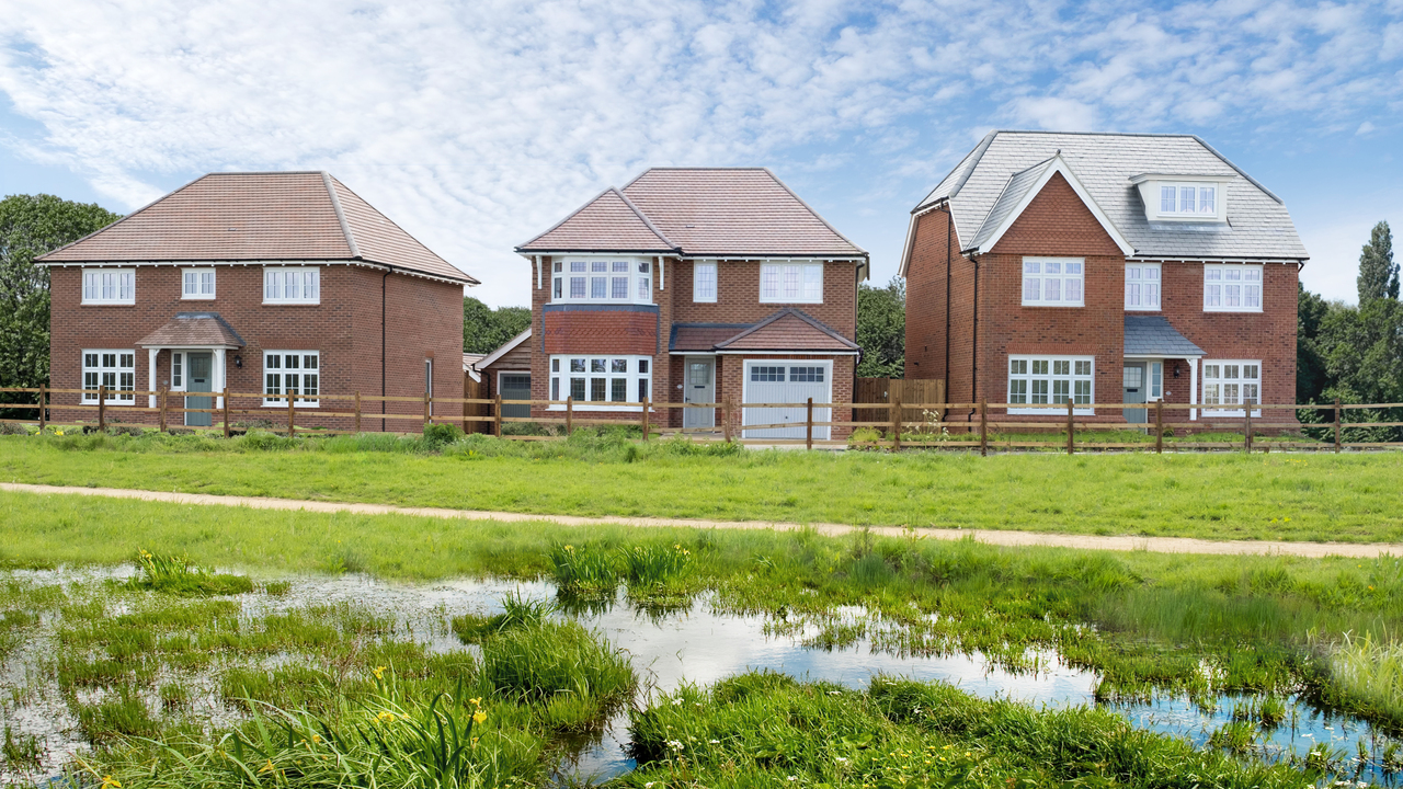 Three Heritage homes overlooking a meadow and pond